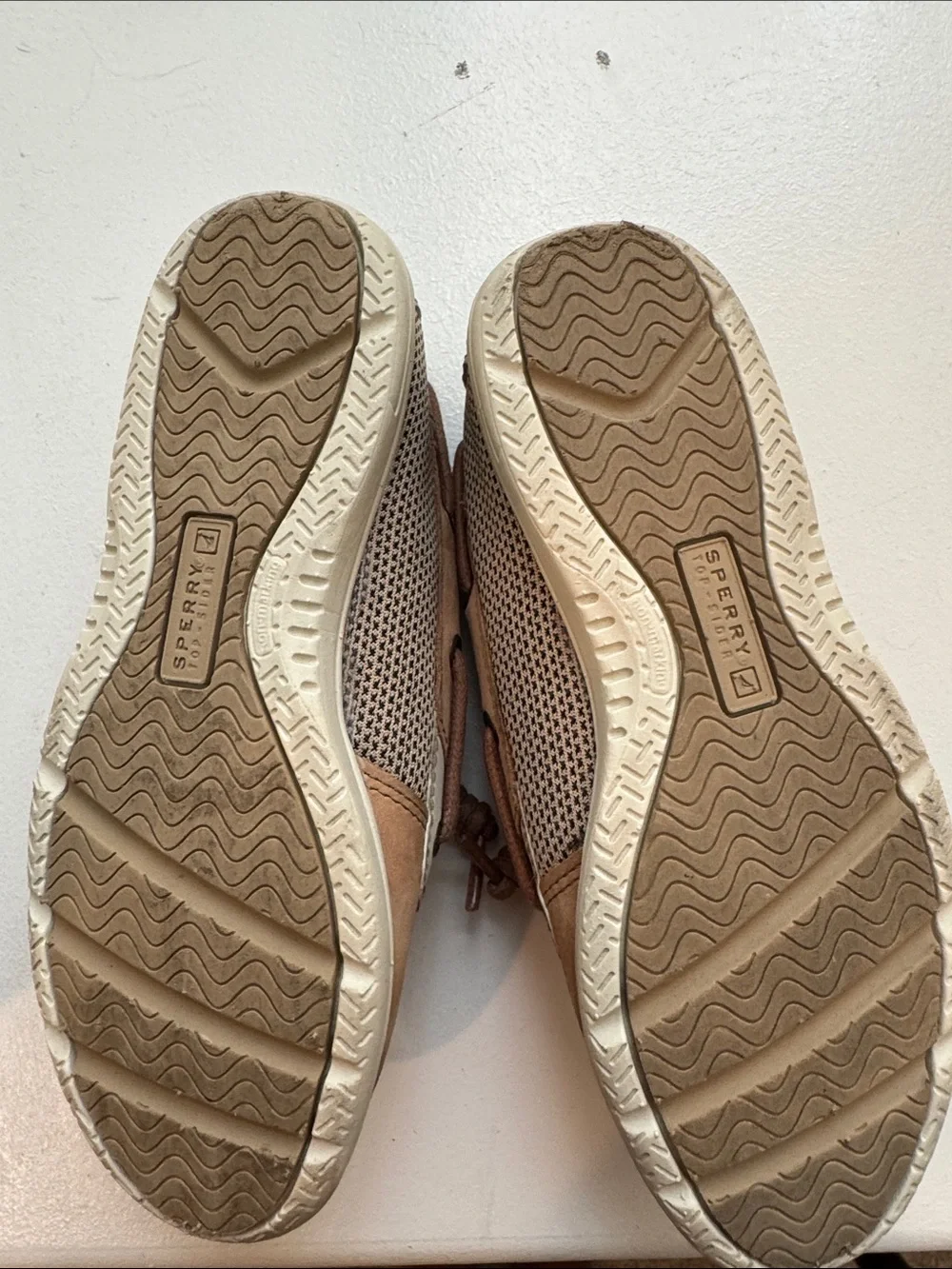 Sperry Kids Boat Shoes in Tan and Cream